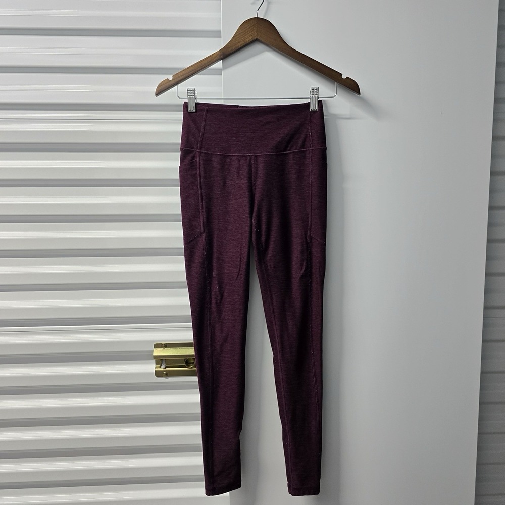 Victoria's Secret Leggings Womens 6 Plum Heather High Rise Pockets 26 Inseam